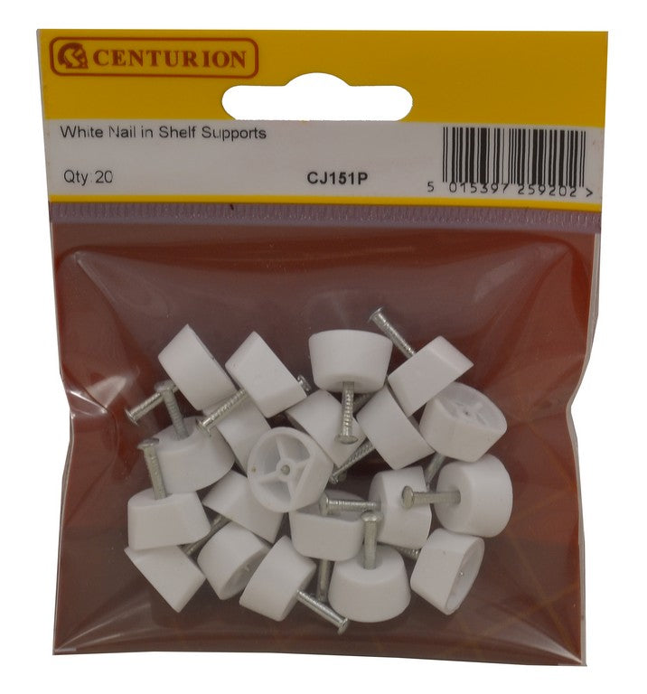 15mm White Nail Shelf Support 20Pk