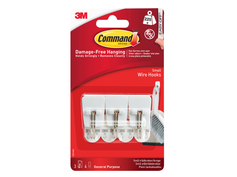 Small Wire Hook (3 Hooks + 4 Strips)