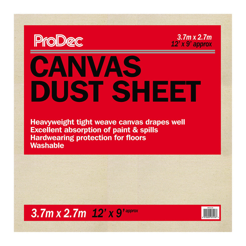 ProDec 12' x 9' Cotton Canvas Dust Sheet