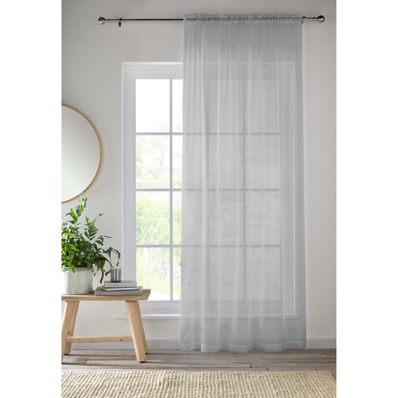 Crystal Plain Voile Panel Silver 122cm