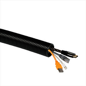 Luceco Cable Tidy Tube 32mm Diameter Black 1.1m