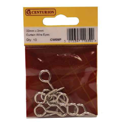 22mm x 2mm Curtain Wire Eyes (Pack of 10)