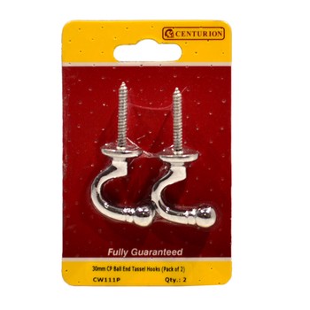 30mm CP Ball End Tassel Hooks (Pack of 2)