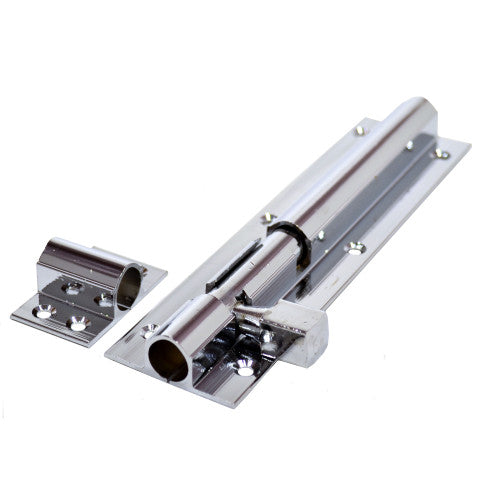 Straight Solid Brass Barrel Bolts, Polished Chrome, 38mm x 150mm