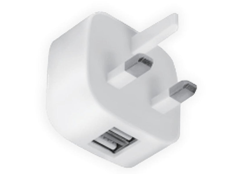 Dual USB UK Charger Plug 240V AC White 7099