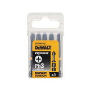 Dewalt Power Tools Impact Torsion Bits PH3 50mm (Pack 5) DeWALT Power Tools - RockBottom Northampton