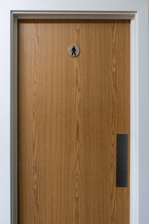 Atlantic Baby Change Disc Sign 3M Adhesive 75mm - Satin Stainless Steel