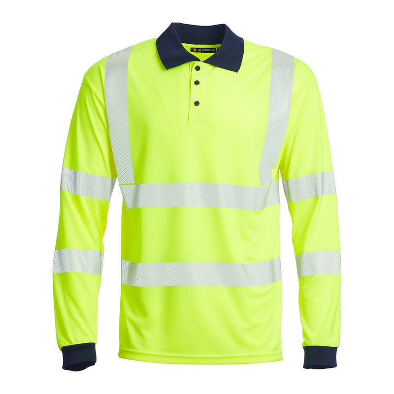 Blackrock Hi-Vis Eco Polo Shirt Long Sleeve - yellow size 2XL