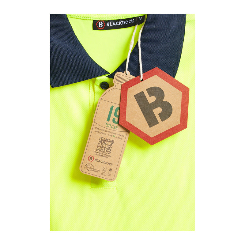 Blackrock Hi-Vis Eco Polo Shirt Long Sleeve - yellow size 2XL