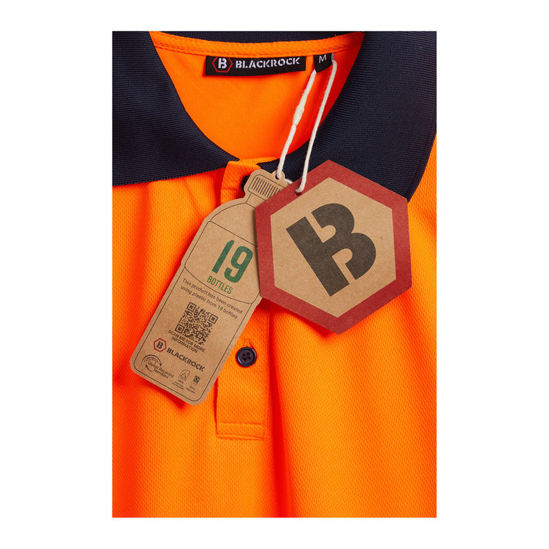 Blackrock Hi-Vis Eco Polo Shirt Long Sleeve - orange size S