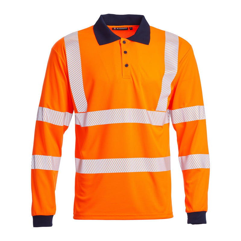 Blackrock Hi-Vis Eco Polo Shirt Long Sleeve - orange size M
