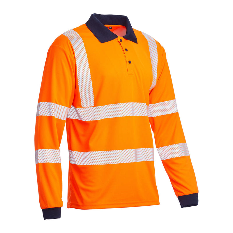 Blackrock Hi-Vis Eco Polo Shirt Long Sleeve - orange size 4XL
