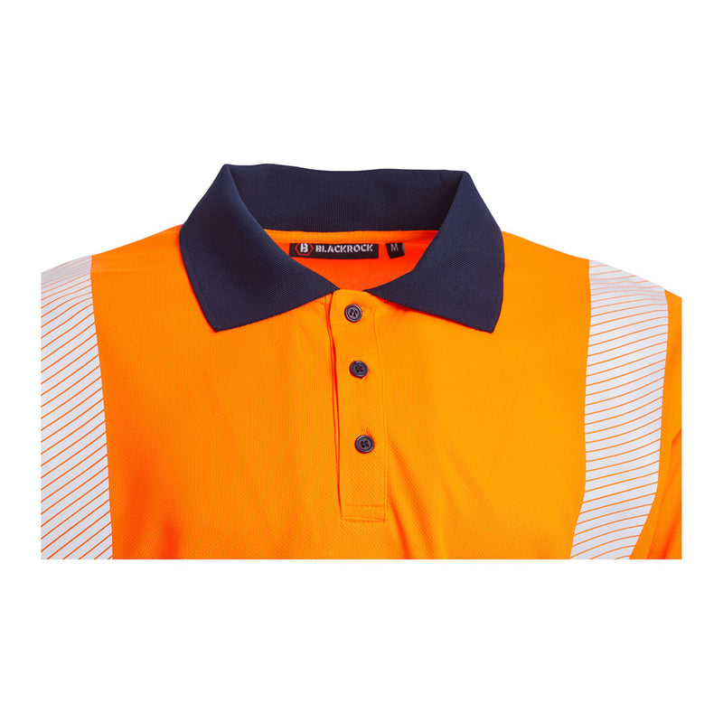 Blackrock Hi-Vis Eco Polo Shirt Long Sleeve - orange size 4XL
