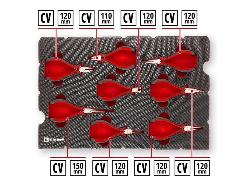 E-Case Inlay Precision Pliers Set, 8 Piece