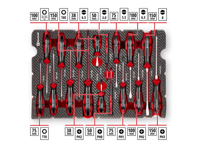 E-Case Inlay Screwdriver Set, 17 Piece