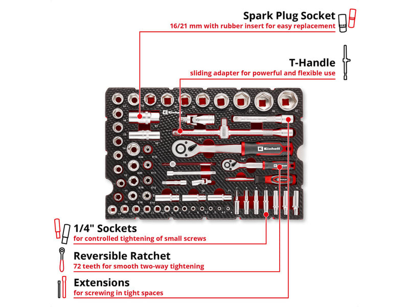 E-Case Inlay Socket Set, 60 Piece