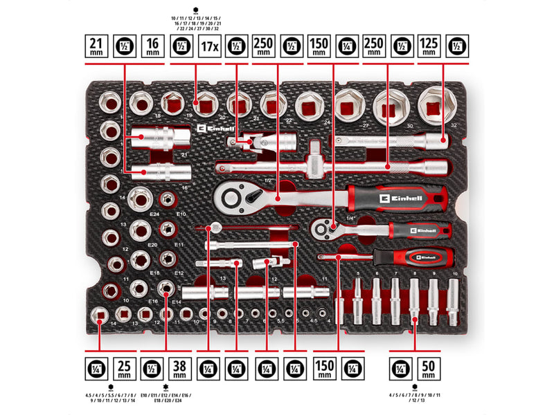 E-Case Inlay Socket Set, 60 Piece