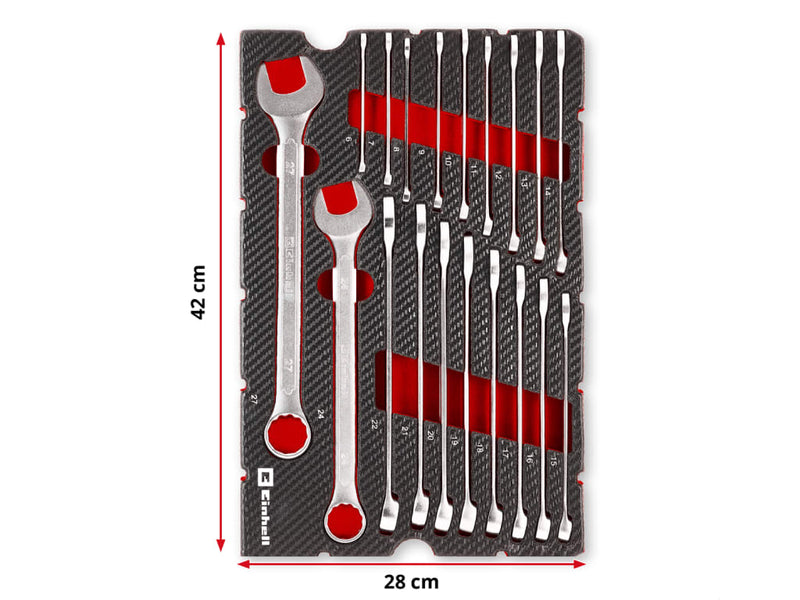 E-Case Inlay Combination Spanner Set, 19 Piece