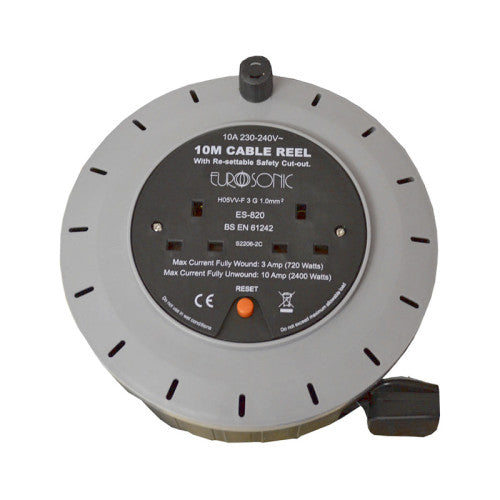 2 Gang Extension Cable Reel, 10m
