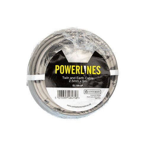 Twin and Earth Cable, 2.5mm x 5m