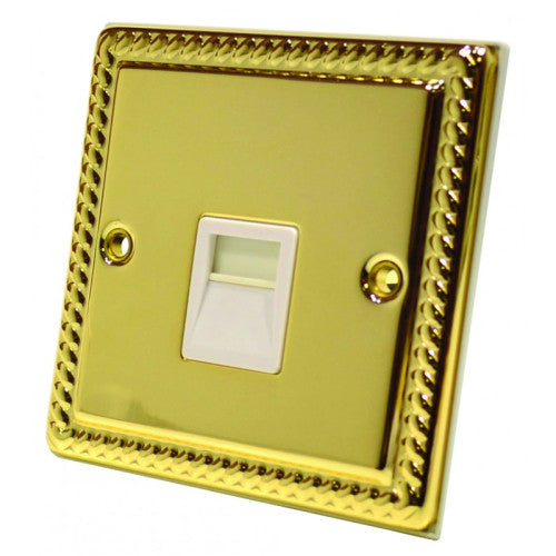 Georgian Master Phone Socket - White Switch