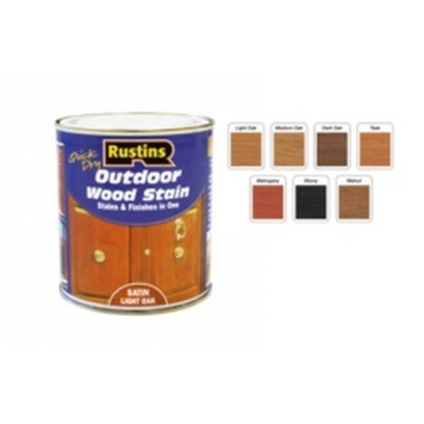 Rustins Quick Dry Outdoor Woodstain 250ml Satin Mahogany