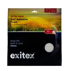 Exitex Self Adhesive Foam Draught Strip 5m x 6mm White