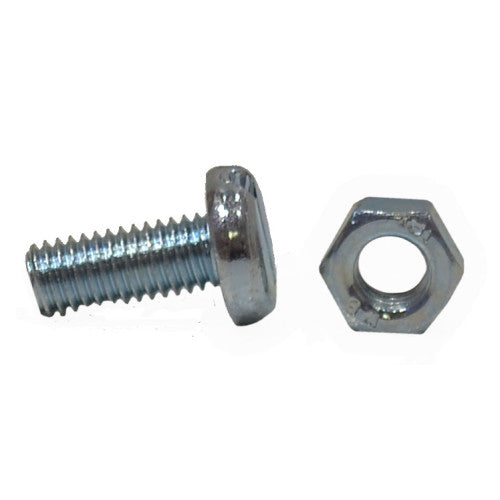 M5 x 12mm Machine Screws & Nuts - Zinc Plated - (100)