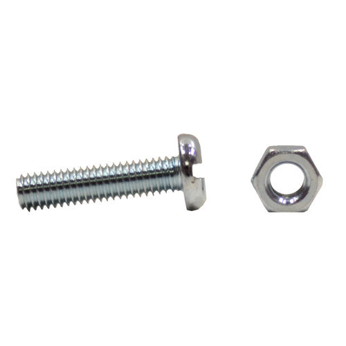 M6 x 25mm Machine Screws & Nuts - Zinc Plated - (100)