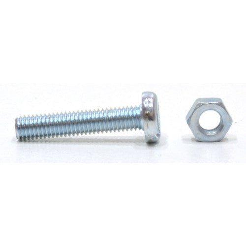 M5 x 25mm Machine Screws & Nuts - Zinc Plated - (100)