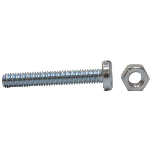 M6 x 40mm Machine Screws & Nuts - Zinc Plated - (100)