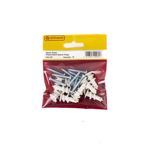 35mm Nylon Plasterboard Speed Plugs (Pack of 10)