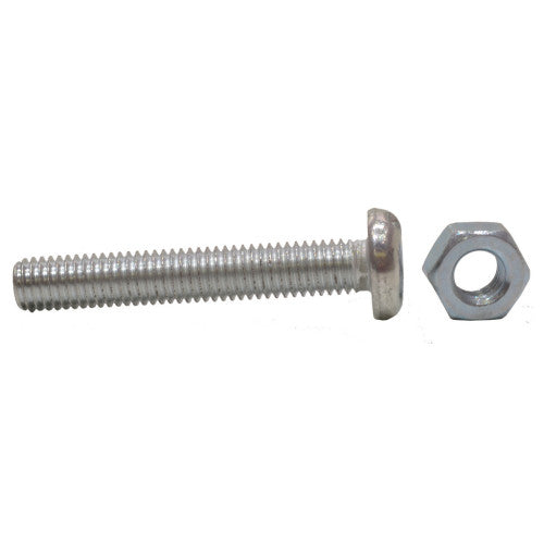 M8 x 50mm Machine Screws & Nuts - Zinc Plated - (100)