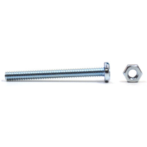M4 x 30mm Machine Screws & Nuts - Zinc Plated - (100)