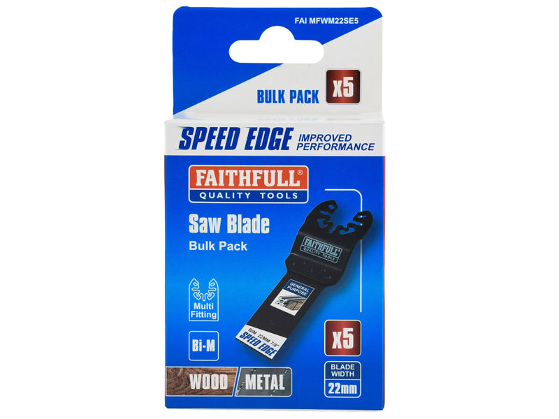 Multi-Tool Speed Edge Wood/Metal Blade 22mm (5 Pack)