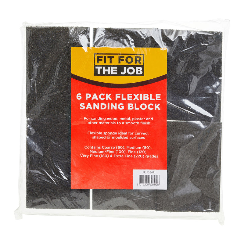 Fit For The Job 6pc Flexible Sanding Blocks Pack