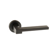 Forme Ginevra Lever Door Handle on Minimal Round Rose - Matt Black