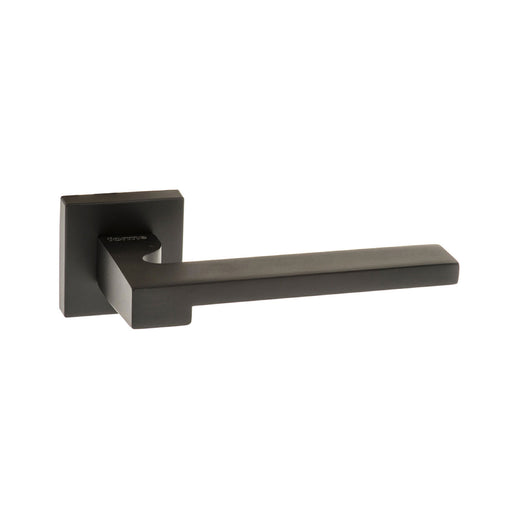 Forme Ginevra Lever Door Handle on Minimal Square Rose - Matt Black