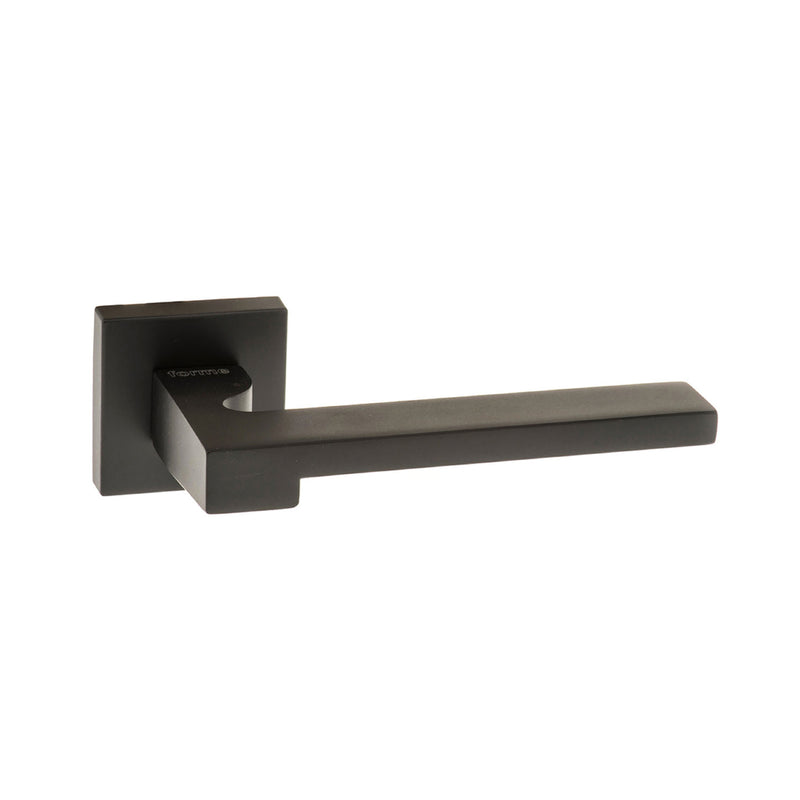 Forme Ginevra Lever Door Handle on Minimal Square Rose - Matt Black
