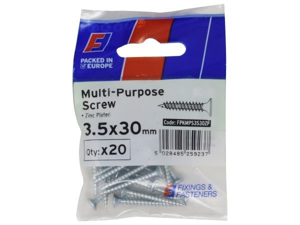 ForgePack Multi-Purpose Screw 20 per pack ZP 3.5x30mm