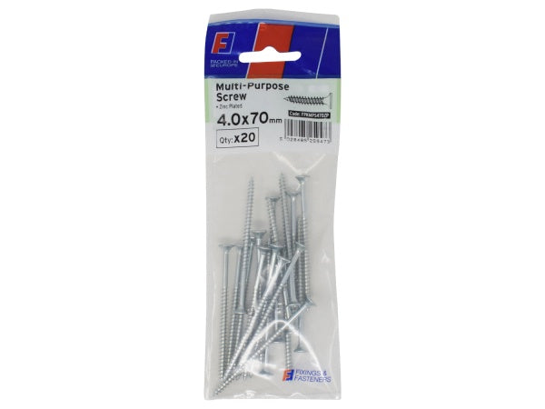 ForgePack Multi-Purpose Screw 20 per pack ZP 4.0x70mm