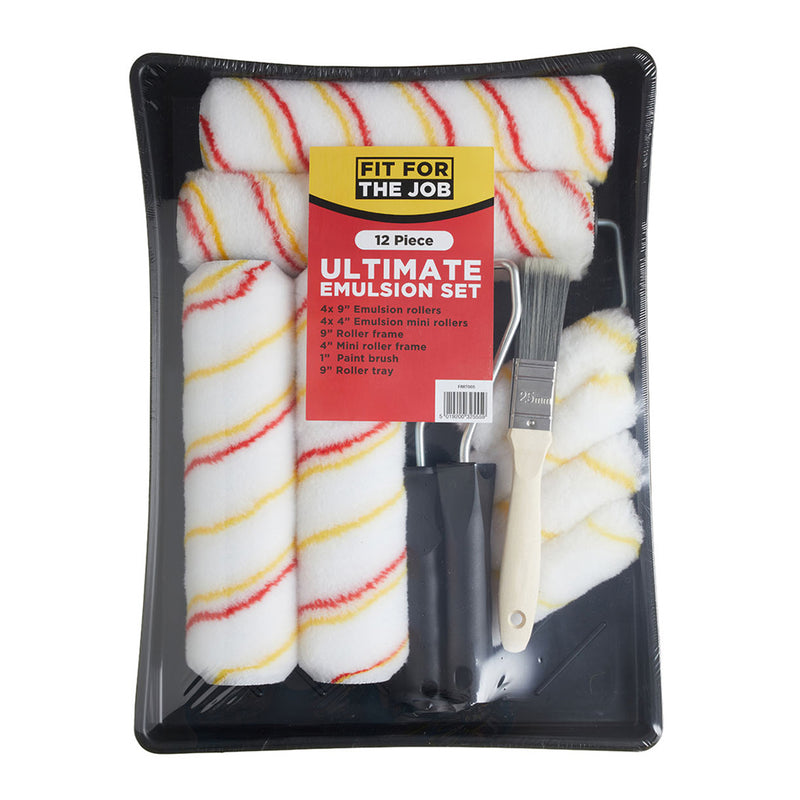 Fit For The Job 12pc Ultimate Emulsion Roller & Brush Set