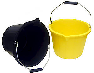 Proplas Black Builders Bucket with Pour Spout 3 Gallon 13.6L