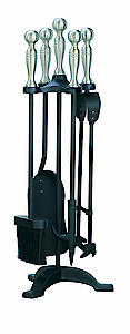 Manor Fireside Companion Set Black & Pewter 550mm