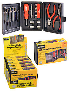 Rolson Mini Tri Fold Tool Kit 26 Piece