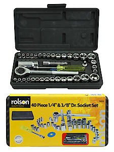 Rolson Socket Set 40 Piece 1/4" & 3/8" Drive