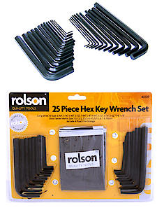 Rolson Hex Key Set 25 Piece Metric & AF