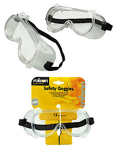 Rolson Safety Goggles Clear Lens