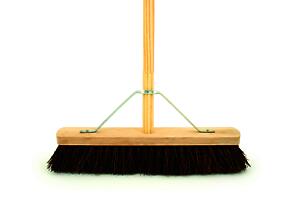 Charles Bentley 18" Stiff Bassine Platform Broom with Handle & Stay