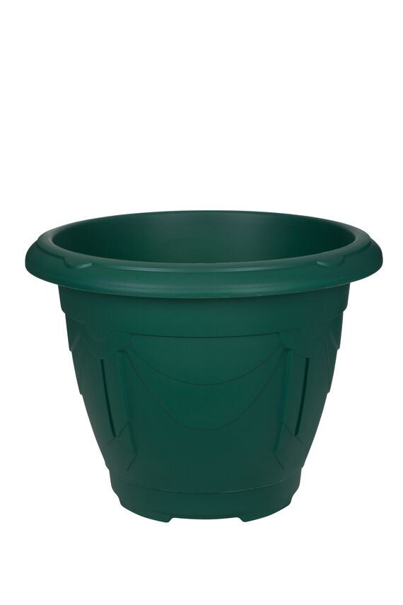 33cm Round Venetian Planter Green